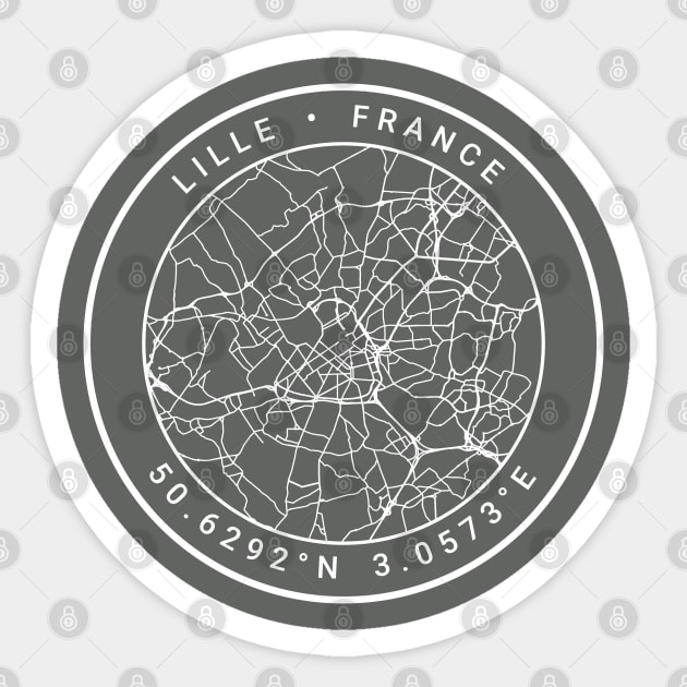 Lille Map Sticker by Ryan-Cox